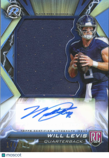Will Levis 2024 Topps Composite Resurgence Patch RC Player-worn Memorabilia Auto /149 Tennessee Titans