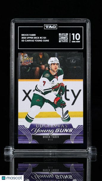 2023 Upper Deck UD Canvas Young Guns Brock Faber #C101 Rookie TAG 10