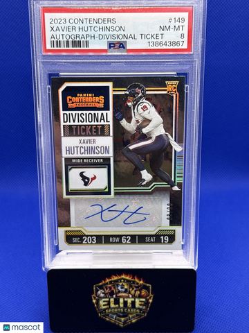 2023 Panini Contenders Xavier Hutchinson #149 #/86 #/86 AU RC PSA 8