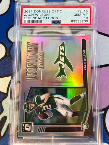 2021 Optic Zach Wilson Legendary Logos PSA 10