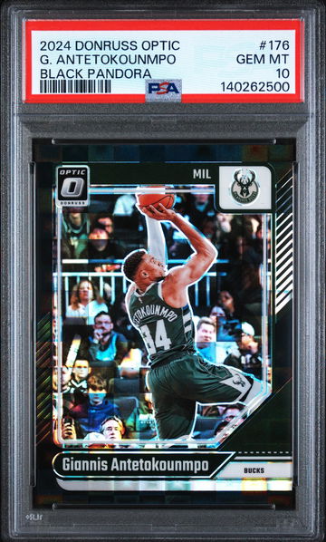 2024 Panini Donruss Optic Black Pandora Giannis Antetokounmpo #176 /15 PSA 10