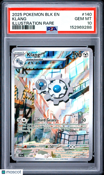 2025 Pokemon BLK EN-Black Bolt Klang #140 PSA 10