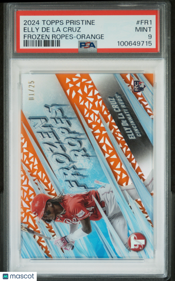 2024 Topps Pristine Frozen Ropes Elly De La Cruz #FR1 Orange PSA 9