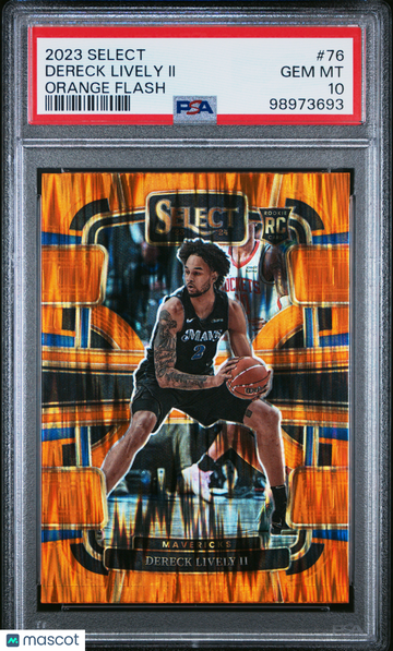 2023 Panini Select Dereck Lively II #76 Orange Flash PSA 10