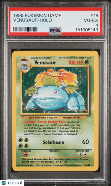 1999 Pokemon Game Venusaur Holo PSA 4 #15