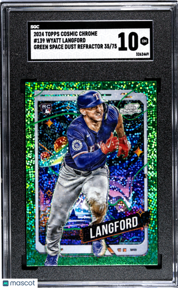 2024 Topps Cosmic Chrome Wyatt Langford #139 Green Space Dust Refractor SGC 10