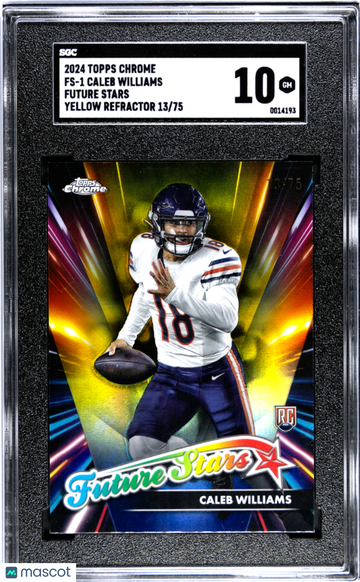 2024 Topps Chrome Caleb Williams #FS-1 Future Stars Yellow Refractor SGC 10