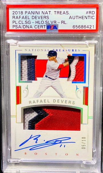 2018 Rafael Devers NATIONAL TREASURES RC auto PSA Looks Flawless