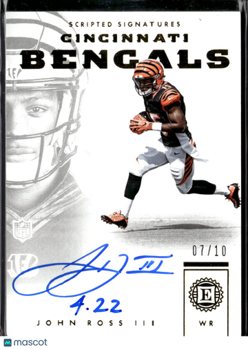 John Ross III 2018 Panini Encased Scripted Signatures Auto /10 Cincinnati Bengals