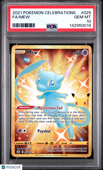 2021 Pokemon Celebrations Mew Fa PSA 10 #025
