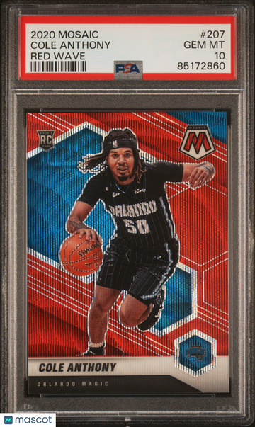 2020 Panini Mosaic Cole Anthony #207 Red Wave PSA 10