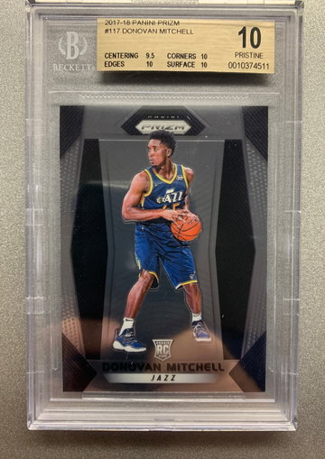 DONOVAN MITCHELL 2017 PRIZM ROOKIE BGS 10 PRISTINE (.5 FROM BLACK LABEL)
