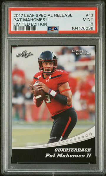 2017 Leaf Special Release Limited Edition Pat Mahomes II #13 PSA 9