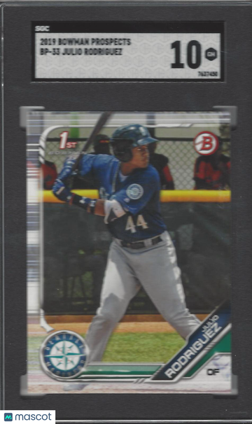 2019 Bowman Prospects BP-33 Julio Rodriguez SGC 10 Gem Mint