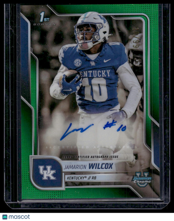 2025 Bowman University Chrome Football Jamarion Wilcox #BCA-JWI Green /99 Bowman