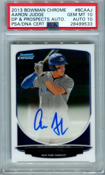 2013 Bowman Chrome Aaron Judge PSA 10 auto 10