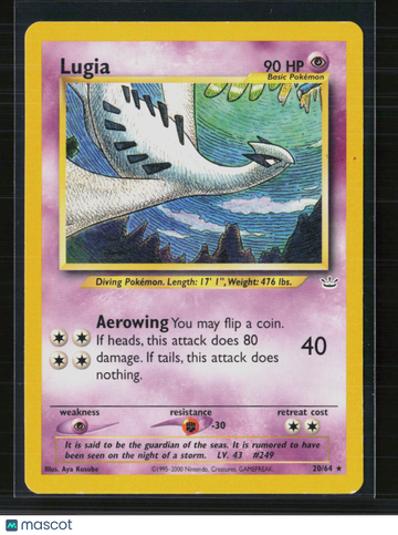2001 Neo Revelation Lugia Rare #20/64