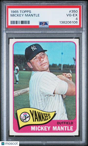1965 Topps Mickey Mantle #350 PSA 4