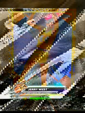 2023-24 TOPPS CHROME JERRY WEST ORANGE BASKETBALL REFRACTOR SP