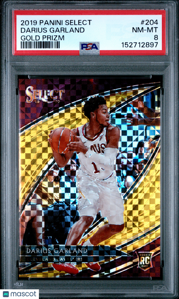 2019 Panini Select Darius Garland #204 Gold Prizm /10 Courtside RC PSA 8