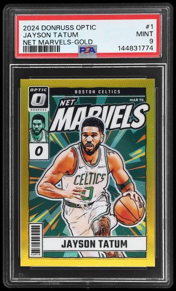 2024 Donruss Optic Jayson Tatum Net Marvels Gold PSA 9