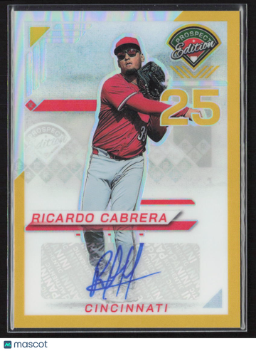 2025 Panini Prospect Edition Gold Prizm Auto Ricardo Cabrera #195 /10