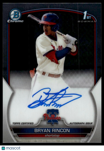 2023 Bowman Chrome Bryan Rincon #CPA-BRN Prospect Autographs Refractor SN AU