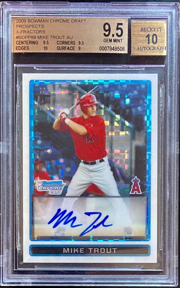 2009 Bowman Chrome XFractors Auto Mike Trout BGS 9.5/10 RC Rookie 117/225 BDPP89