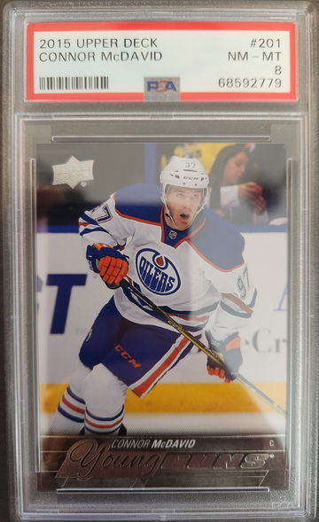 2015 Upper Deck Connor McDavid Young Guns #201 PSA 8