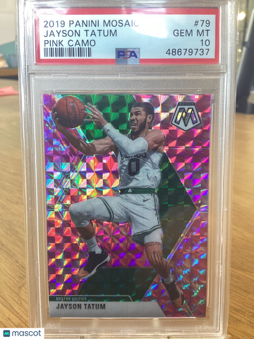 2019 Panini Mosaic Jayson Tatum #79 Pink Camo PSA 10