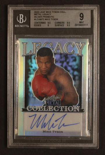 2022 Leaf Metal Legacy Silver Prismatic Mike Tyson #LCA-MT2 Auto /15 BGS 9