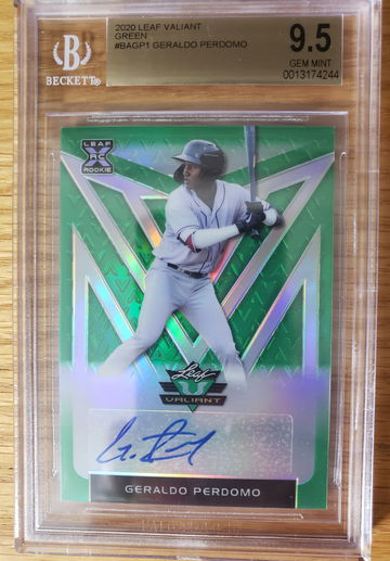 2020 Leaf Valiant Baseball - Geraldo Perdomo Prospect Auto Green BGS 9.5 50/99