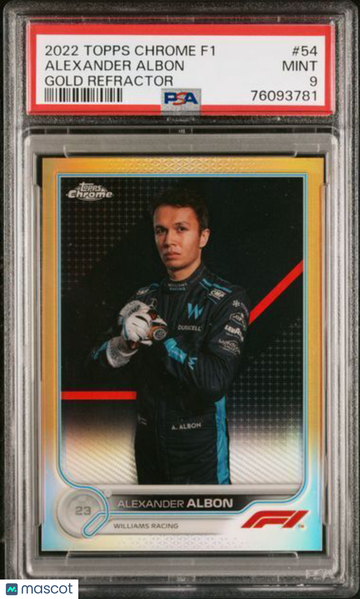 2022 Topps Chrome Formula 1 Alexander Albon #54 Gold Refractor PSA 9