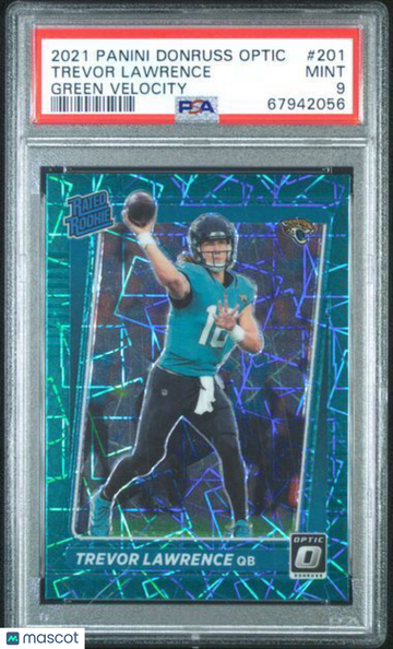 2021 Panini Donruss Optic Trevor Lawrence #201 Green Velocity PSA 9