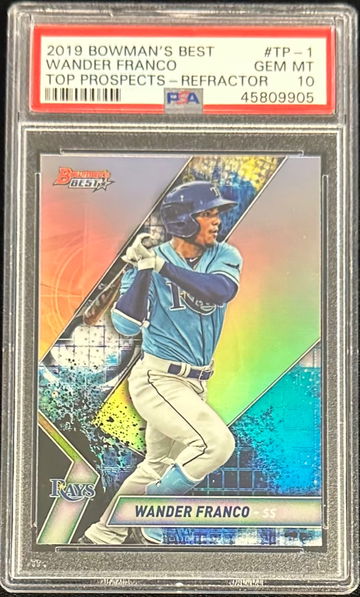 2019 BOWMAN'S BEST WANDER FRANCO ROOKIE REFRACTOR PSA 10 GEM MINT