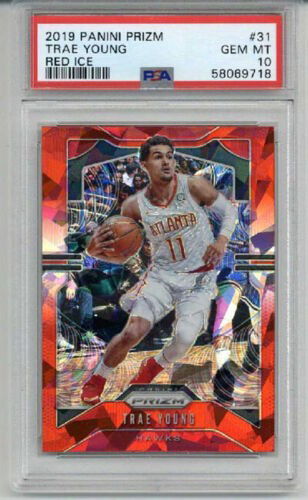 2019 PANINI PRIZM RED ICE #31 TRAE YOUNG BASKETBALL CARD ATLANTA HAWKS PSA 10