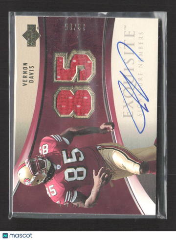 2006 Upper Deck Exquisite Collection Signature Numbers Vernon Davis #ESN-VD Event-Worn Memorabilia Patch