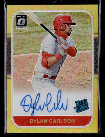 2021 Panini Donruss Optic Gold Dylan Carlson #87RR-DC RC Auto /10