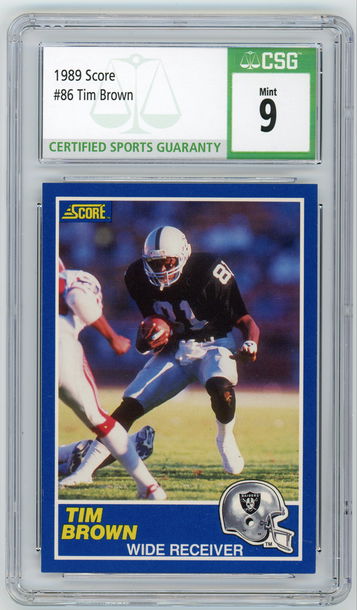 TIM BROWN 1989 Score Rc #86 CSG 9