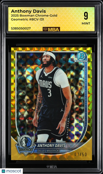 2025 Bowman Anthony Davis #BCV-131 Chrome-Gold Geometric /50 MBA 9