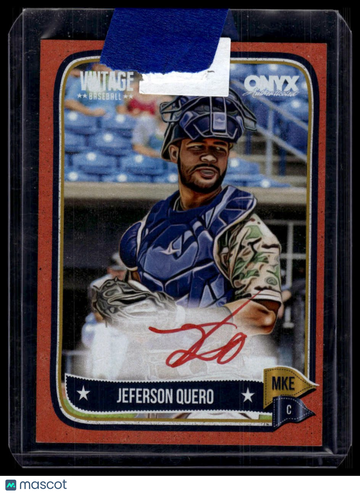 2024 Onyx Vintage Jeferson Quero #VAJEQU Red Bordered Autographs SN AU