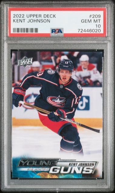 2022-23 Upper Deck Series 1 Kent Johnson Young Guns PSA 10 RC #209