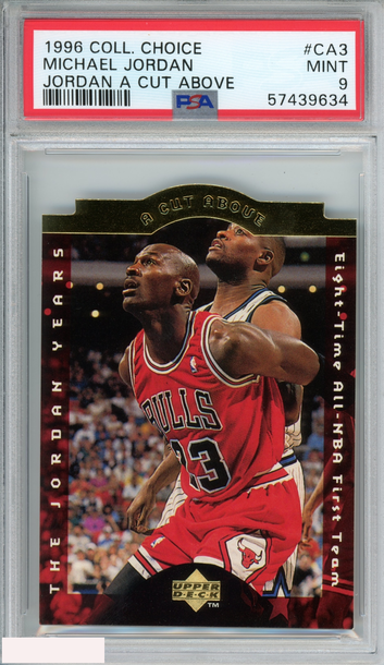 1996 COLLECTORS CHOICE MICHAEL JORDAN #CA3 JORDAN A CUT ABOVE PSA 9 MINT