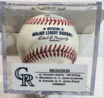 2020 Nolan Arenado/Charlie Blackmon Game Used Baseball