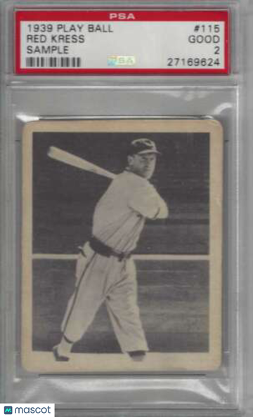 1939 Playball Red Kress #115 PSA 2