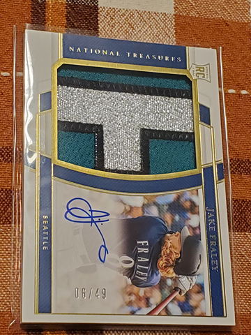 2020 Panini National Treasures Rookie Patch Auto Jake Fraley  6 / 49