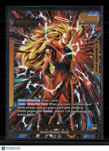 2024 Bandai Dragon Ball Super Fusion World FS01 Son Goku Holofoil Leader Card Awaken