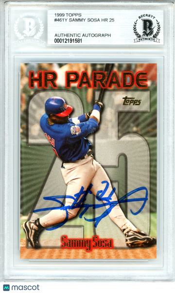 1999 Topps Sammy Sosa HR 25 #461Y BGS 0 Authentic