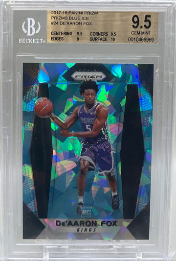 2017 Panini Prizm De’Aaron Fox Blue Prizm BGS 9.5 Gem Mint