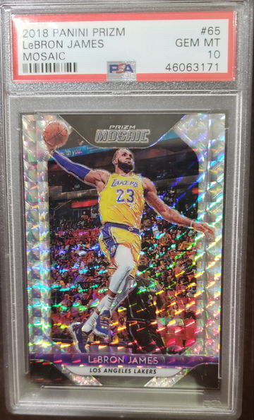 LeBron James gem mt 10 2018 Panini Prizm Mozaic #65 